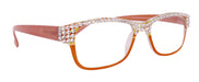 Olivia, (Bling) Women Reading Glasses Adorned with (Full Top) (Clear) Genuine European Crystals. (Orange) Square, NY fifth avenue.