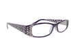 Lyon, (Bling) Reading Glasses with (Black Diamond, Hematite) (Dragon scale Pattern) Rectangular (Black) NY Fifth Avenue