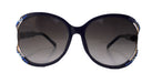 Bling Women Sunglasses Genuine European Crystals, Blue Frame, 100% UV Protection. NY Fifth Avenue
