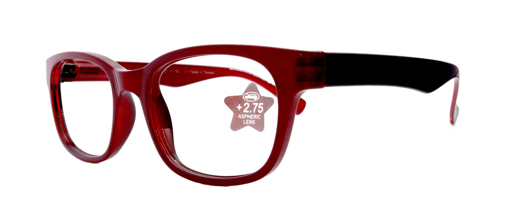 Rita, Premium Reading Glasses High End Reading Glass +1.50 to +6 Magnifying Eyeglasses (Square) (Red) optical Frames