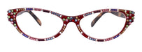 Zoe, Bling Reading Glasses Women W Genuine European Crystals (Full Crystal) (Red Cat Eye) Multi, NY Fifth Avenue.