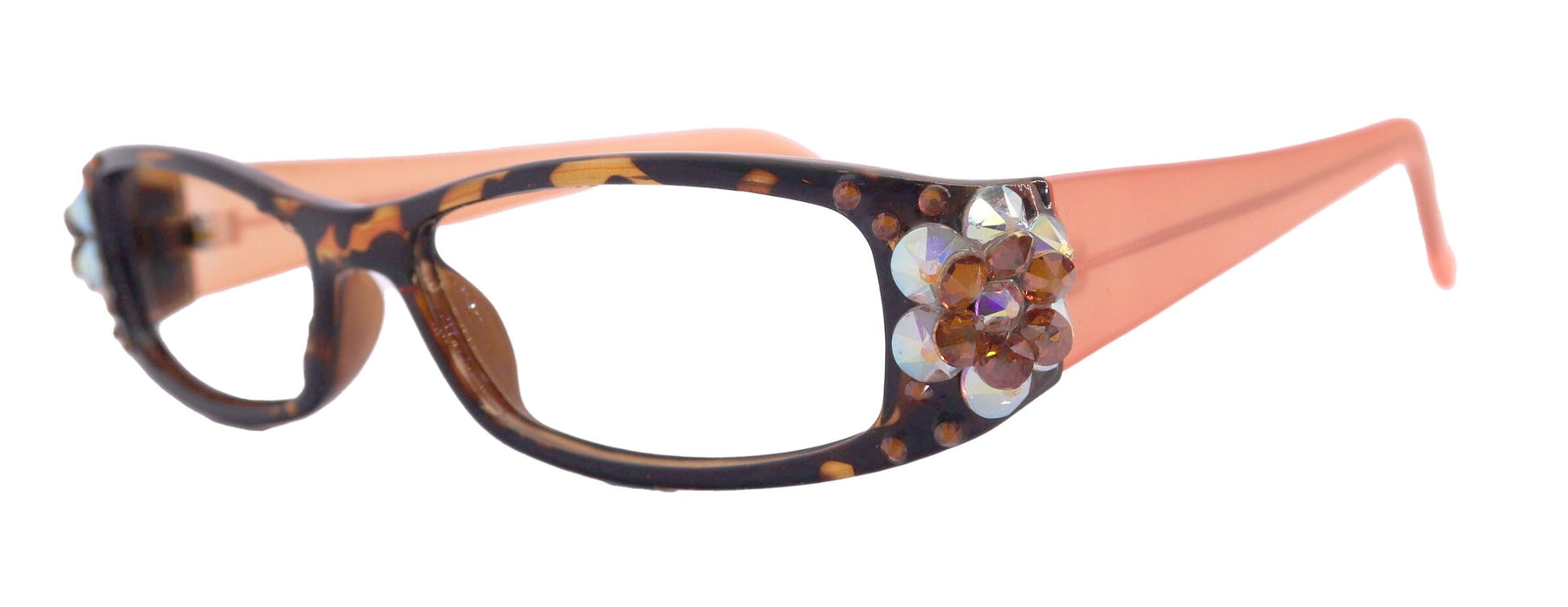 All Favorite, (Bling) Women Reading Glasses Adorned W European Crystals (Tortoise Brown) Frame +4 +4.5 +5 +6 NY Fifth Avenue.
