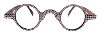 Picasso, (Bling) Reading Glasses 4 Women W Clear Crystal Genuine European Crystals (Brown) Round. NY Fifth Avenue