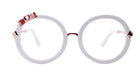 Anya, Premium Reading Glasses High End Reading Glass +1.50 to +3 magnifying glasses. Round White optical Frames