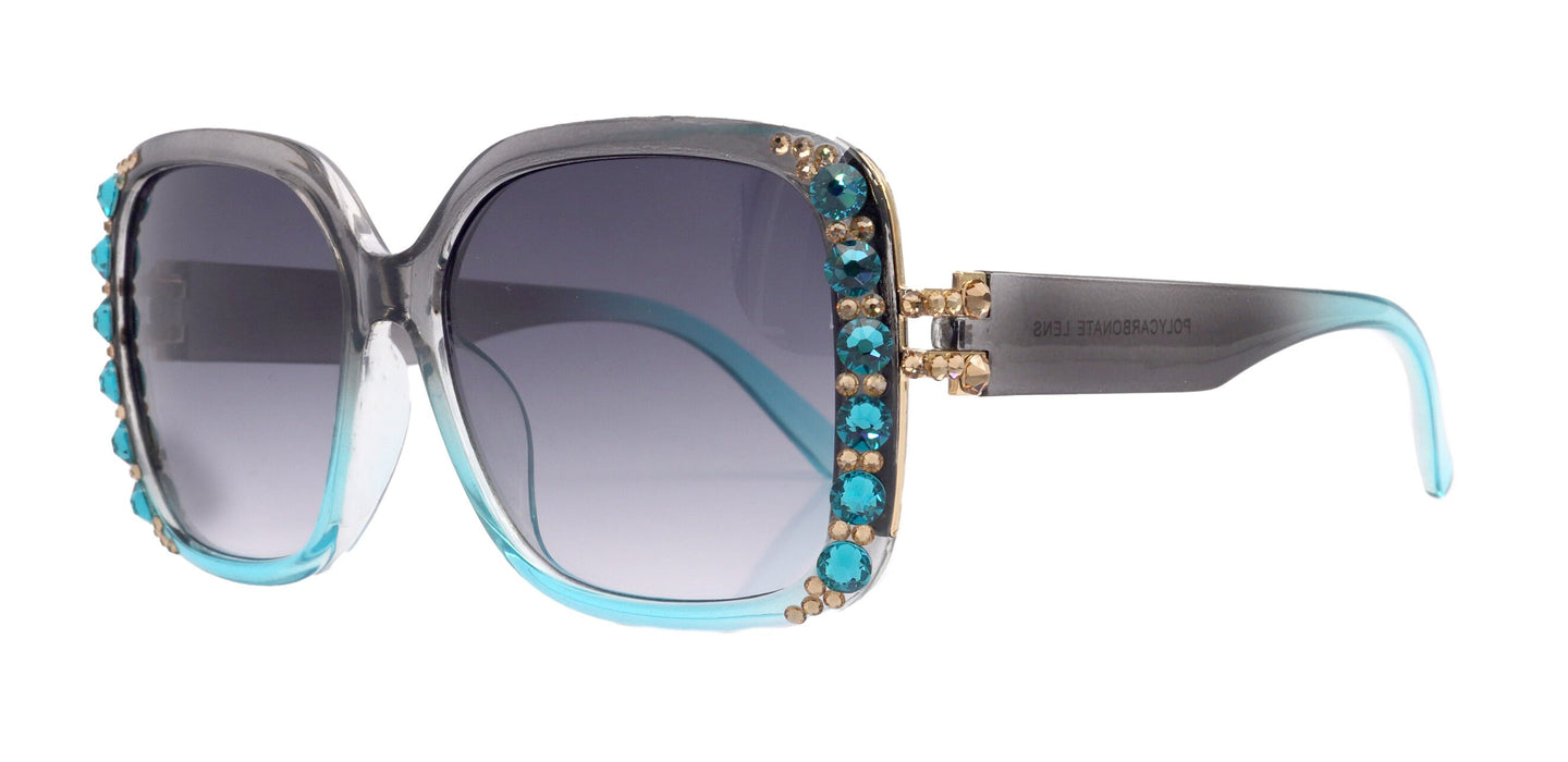 Bling Women Sunglasses W Genuine European Crystals, 100% UV Protection. NY Fifth Avenue