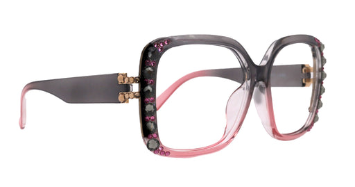 Bling Oversized Reading Glasses, Black Diamond W Rose European crystals , Large Frame, Bifocal, Sun readers, Trendy Style, NY Fifth Avenue