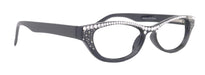 Bling Cat Eyes, Women Reading Glasses Adorned W (Clear) Genuine European Crystals ( Black) Frame, NY Fifth Avenue.