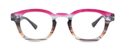 Premium Reading Glasses High End Readers +1.25 .. +4.00 (Rose, Brown Transparent) Round Optical Frames. NY Fifth Avenue.