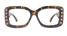 Tokyo, (Bling) Large Women Reading Glasses (Brown) (SV , Line Bifocal, Sun Readers, No Line Bifocals Progressive)