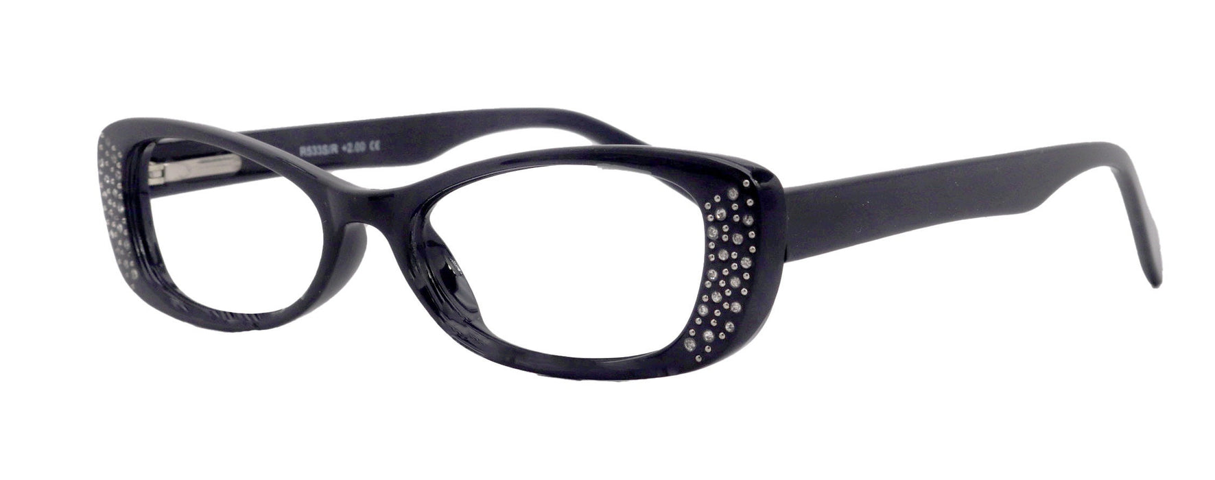 Premium Reading Glasses High End Reading Glass, Small Frame Black +1.25 to +3.00 magnifying glasses, Cat Eye. optical Frames