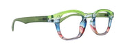 Premium Reading Glasses High End Readers +1.25 .. +4.00 (Green Transparent) Round Optical Frames. NY Fifth Avenue.
