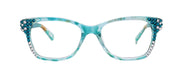 Azul, (Bling) Reading Glasses 4 Women W (Aquamarine N Clear)Genuine European Crystals. +1.5..+3 NY Fifth Avenue (Wide frame)