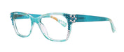 Azul, (Bling) Reading Glasses 4 Women W (Aquamarine N Clear)Genuine European Crystals. +1.5..+3 NY Fifth Avenue (Wide frame)