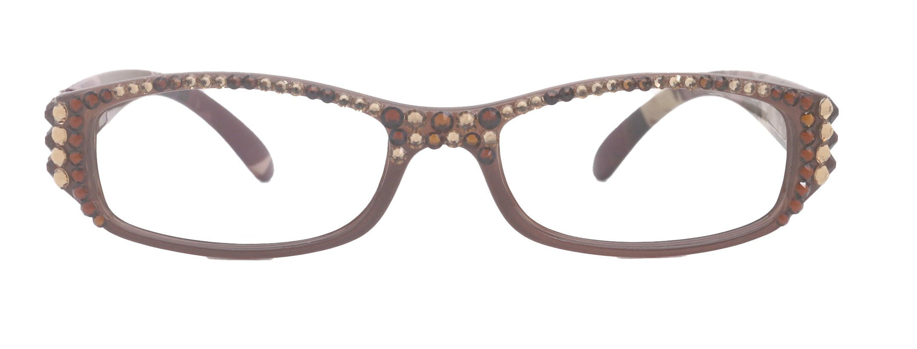 Rosie Bling Reading Glasses Women W (Ligth Colorado N Copper) Genuine European Crystals (Brown) NY Fifth Avenue