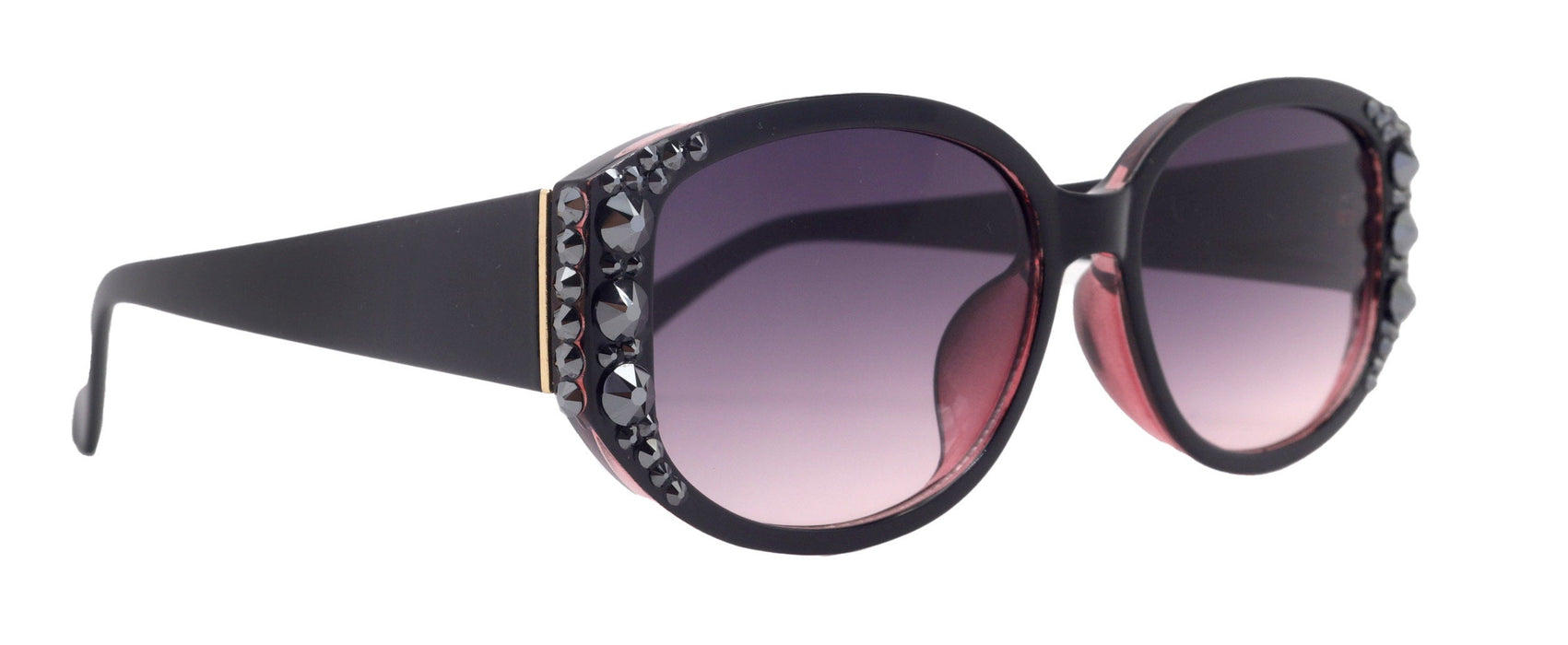 Bling Women Sunglasses W Hematite and Genuine European Crystals, 100% UV Protection. NY Fifth Avenue