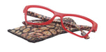 Avian, (Premium) Reading Glasses, High End Reader +1.25 to +3 Magnifying Eyeglass, Cat Eye (Orange N Brown) Feather Pattern. NY Fifth Avenue