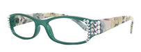 Rosie Bling Reading Glasses Women W (Clear N AB) Genuine European Crystals (Turquoise / Green) NY Fifth Avenue