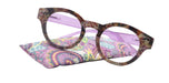 Premium Reading Glasses High End Readers +1.25 .. +3.00 (Purple Paisley ) Round Optical Frames. NY Fifth Avenue.