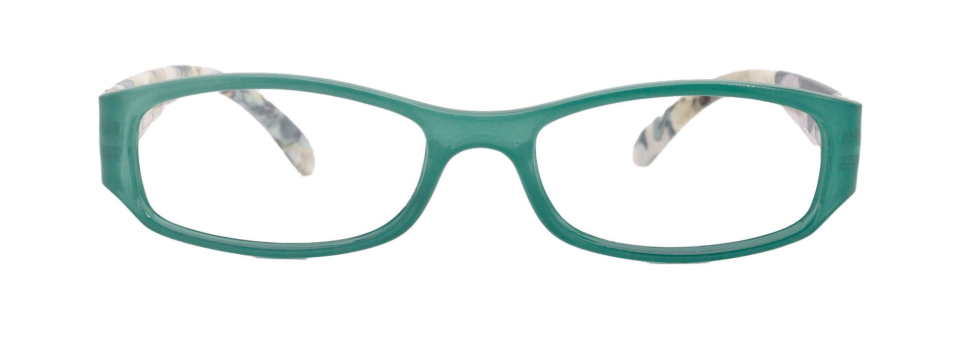 Rosie Premium Reading Glasses, Fashion Reader (Flower Turquoise / Green) Print, Oval Shape +4 High Magnification, NY Fifth Avenue