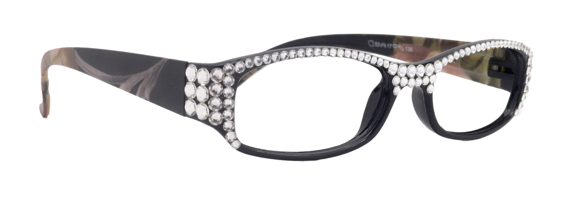 Rosie Bling Reading Glasses Women W (Clear ) Genuine European Crystals (Black ) NY Fifth Avenue