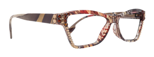 Avian, (Bling) Women Reading Glasses w (Ligth Colorado, Copper ) Genuine European Crystals, Magnifying Cat Eye (brown) NY Fifth Avenue