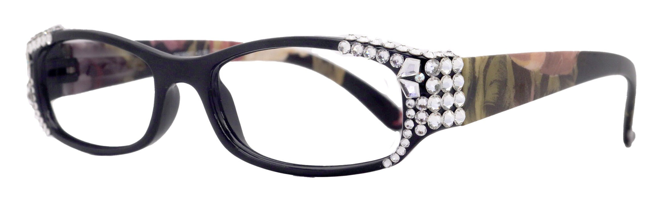 Rosie Bling Reading Glasses Women W (Aurora Borealis) Genuine European Crystals (Black) NY Fifth Avenue
