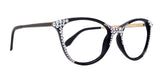 Cattitude Bling Reading Glasses 4 Women W AB Genuine European Crystals, Magnifying Cat Eye NY Fifth Avenue